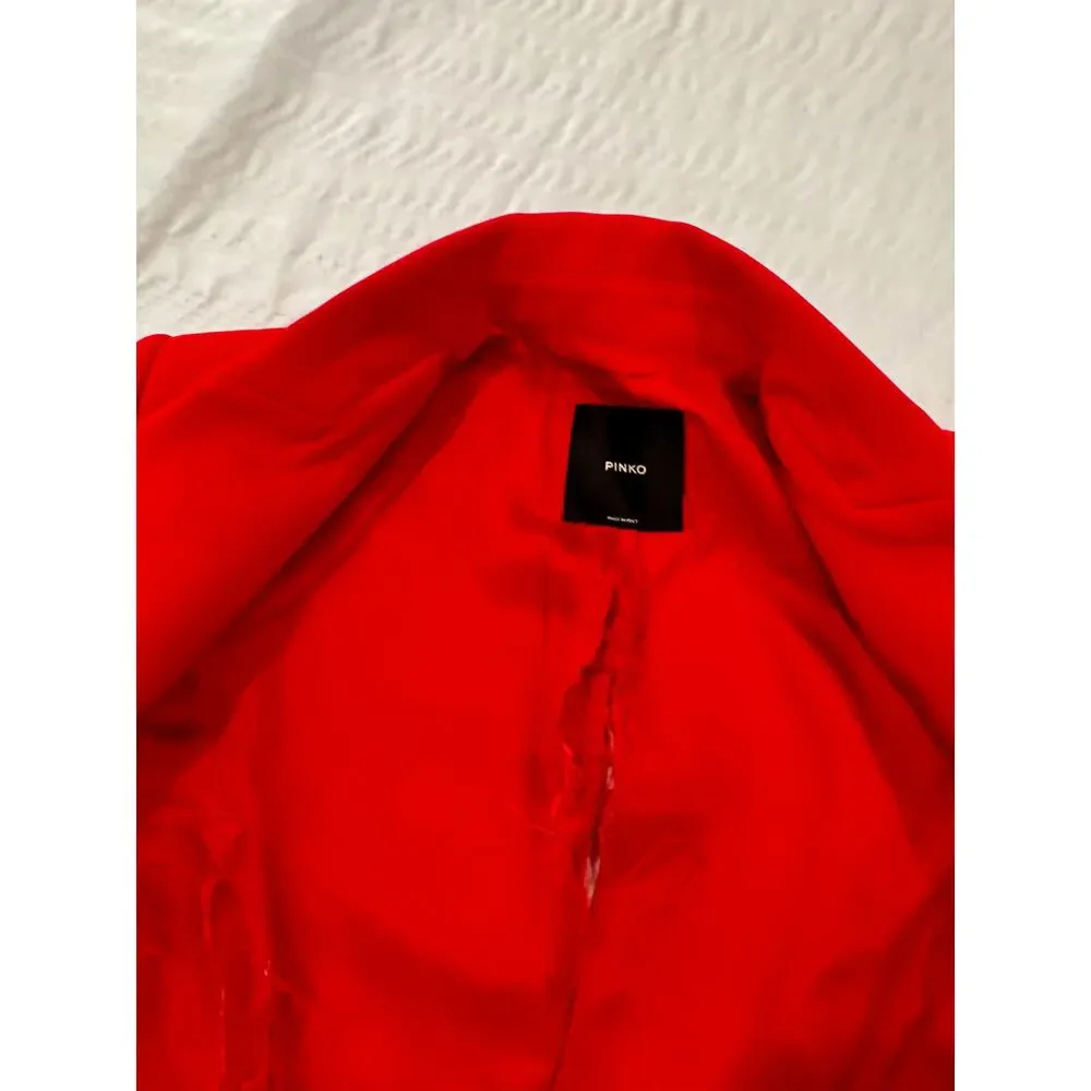 Pinko Moto Zip Blazer Women’s IT 36 US 6 Medium Red Y2K Biker McQueen - Picture 11 of 16